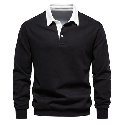 Heren Polo Trui Lange Mouwen Klassiek Comfortabel