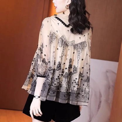 Belle Époque Lente Herfst Franse Kanten Onderhemd Casual Vrouwen