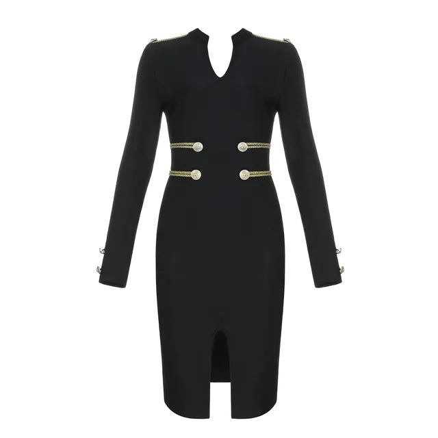 GlamourGloed Sexy Zomer Bandage Jurk met Volledige Mouwen