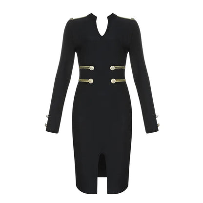 GlamourGloed Sexy Zomer Bandage Jurk met Volledige Mouwen