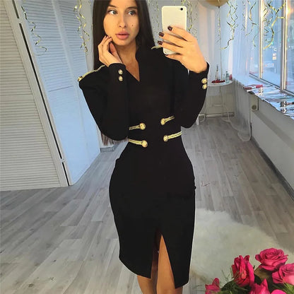 GlamourGloed Sexy Zomer Bandage Jurk met Volledige Mouwen