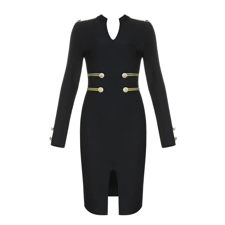 GlamourGloed Sexy Zomer Bandage Jurk met Volledige Mouwen
