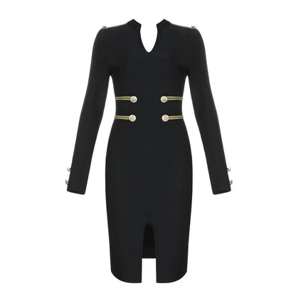 GlamourGloed Sexy Zomer Bandage Jurk met Volledige Mouwen