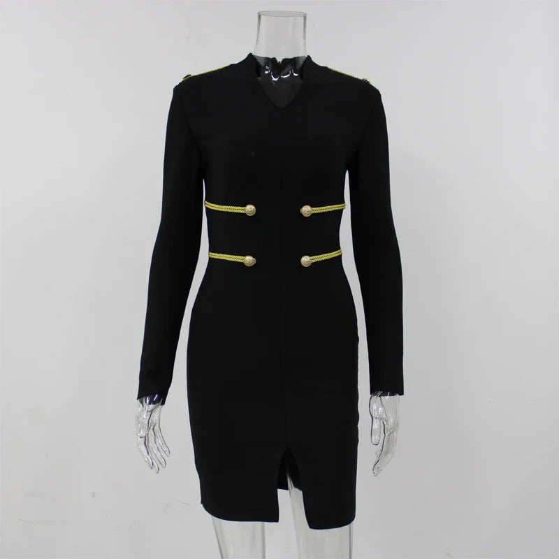 GlamourGloed Sexy Zomer Bandage Jurk met Volledige Mouwen