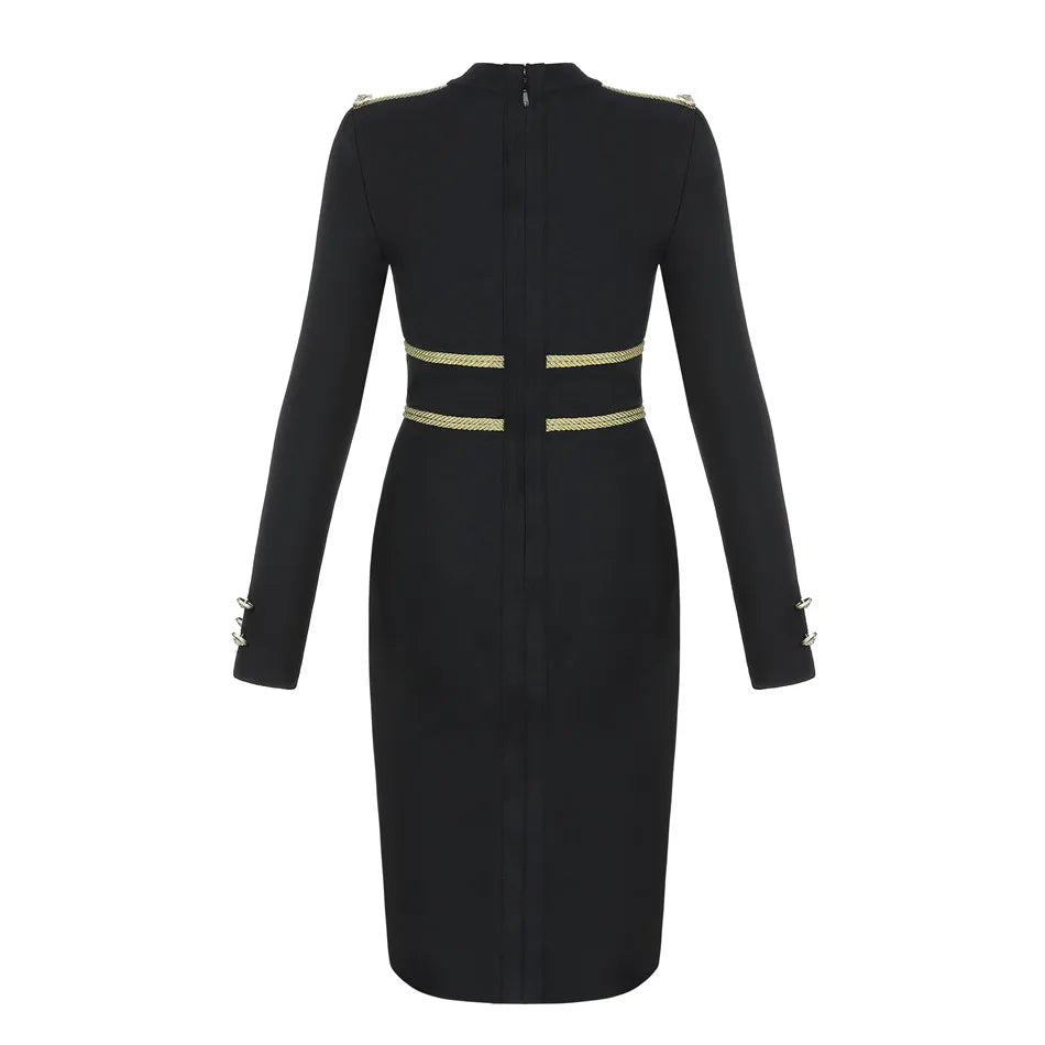 GlamourGloed Sexy Zomer Bandage Jurk met Volledige Mouwen