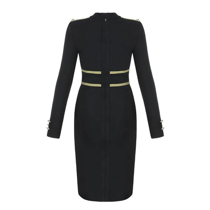 GlamourGloed Sexy Zomer Bandage Jurk met Volledige Mouwen