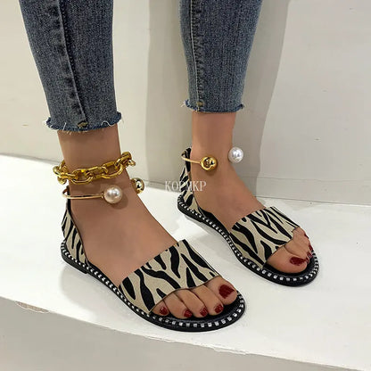 Nieuw Zomergloed Parels Sandalen