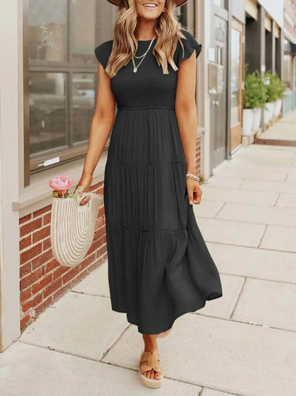 Zomerjurk Ruches Vrouwelijke Taille Jurk