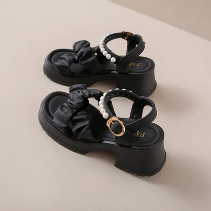 Elegante Parel Platform Sandalen voor Vrouwen