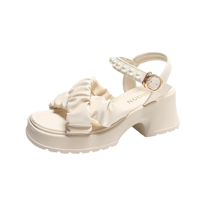 Elegante Parel Platform Sandalen voor Vrouwen