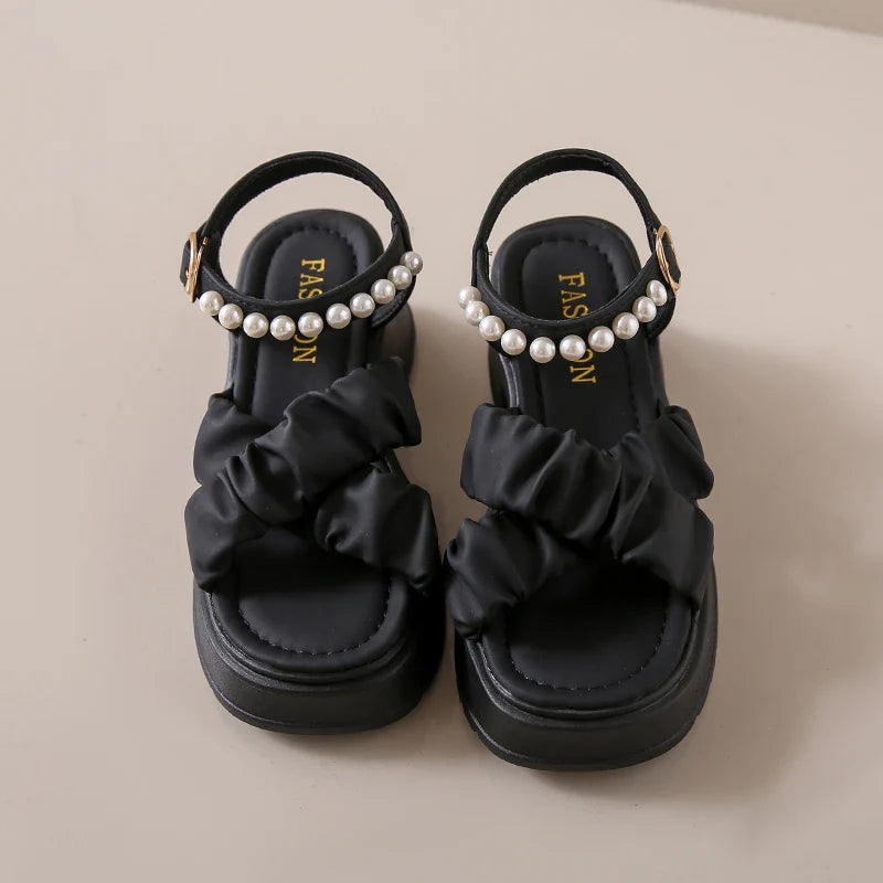 Elegante Parel Platform Sandalen voor Vrouwen