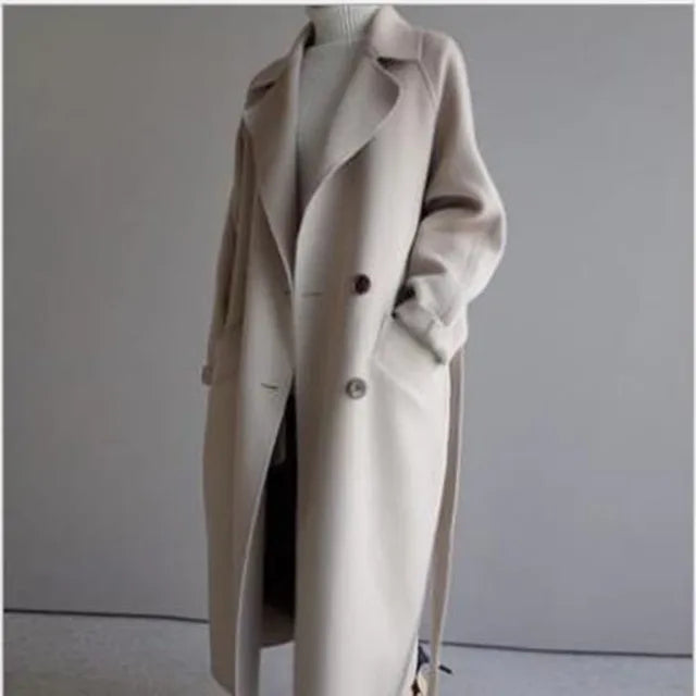 Dames Wollen Winterjas Warm en Stijlvol - Mode Vibes