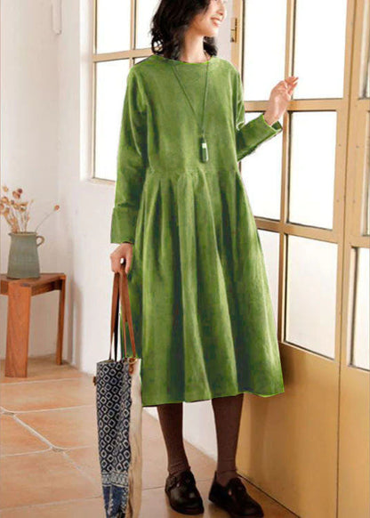Warme Corduroy Jurk voor Vrouw Herfst Winter