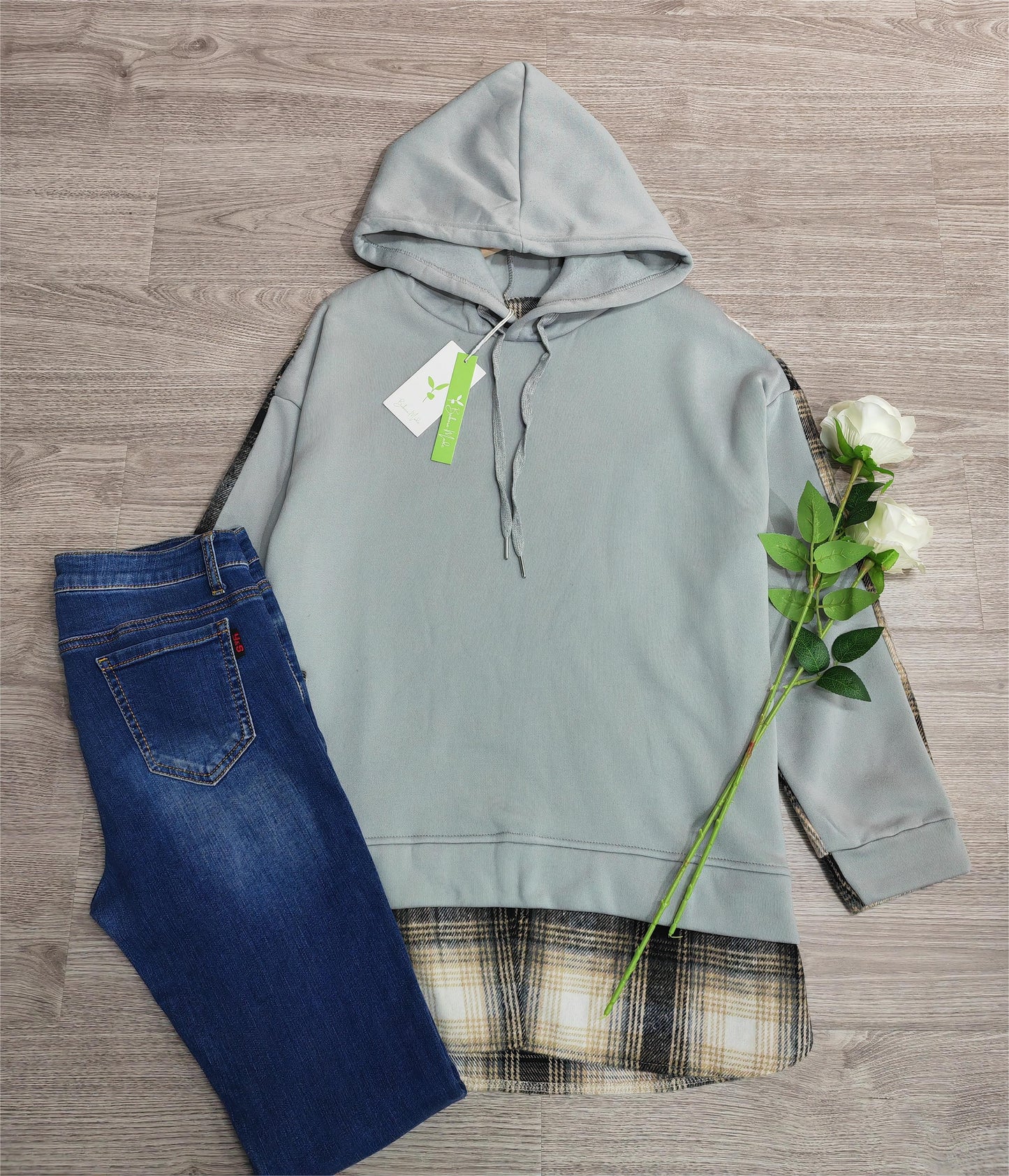 Comfortabele Sweatshirt Lange Mouwen Patchwork Stijl