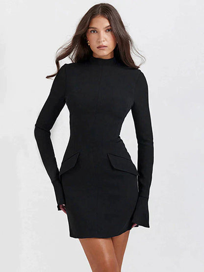 Elegante Jurk Bernice met Rok en Halsuitsnijding