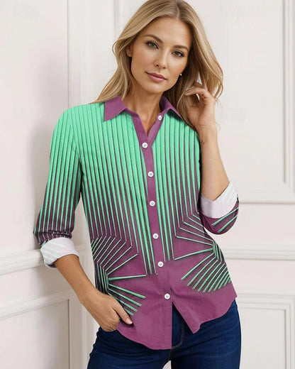 Gestreepte Blouse in Geel en Blauw