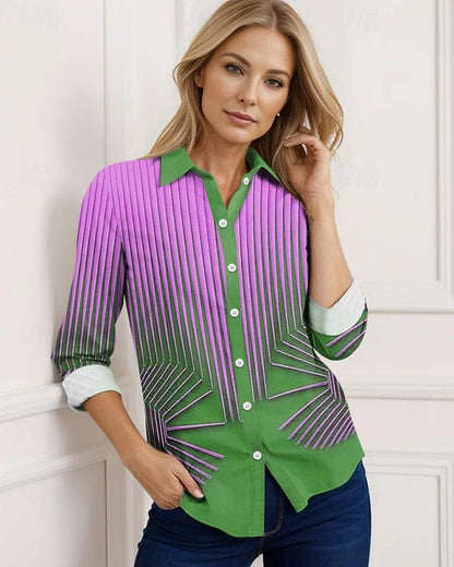 Gestreepte Blouse in Geel en Blauw