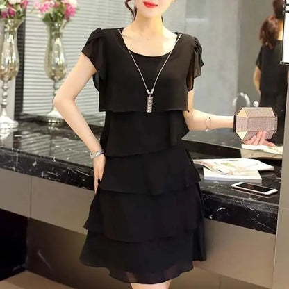 Ximena Chic Summer Wave Cut Ruffle Dress