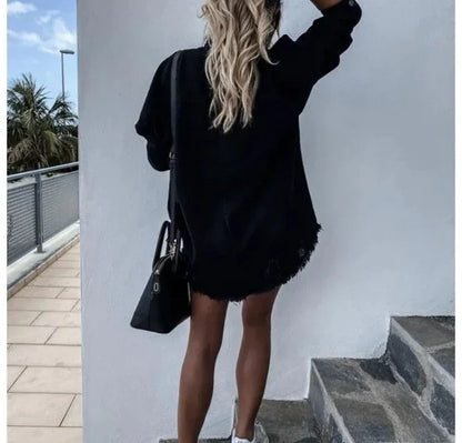 Denim Delight Mode Ripped Denim Shirt