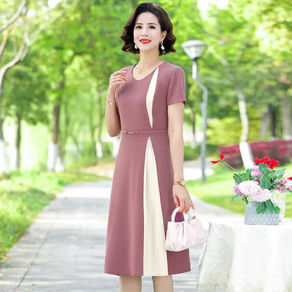 Jozhamta Elegante Patchwork Kantoorjurk