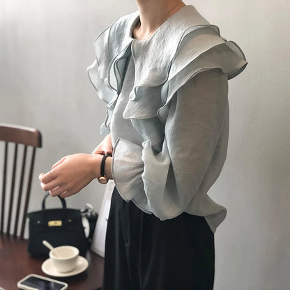 Voorjaar 2024 Nieuwe Damesblouse 'Eleganza' met Ruches
