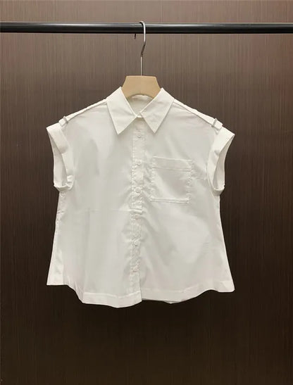 Mouwloze blouse met kralenketting Zonnegloed