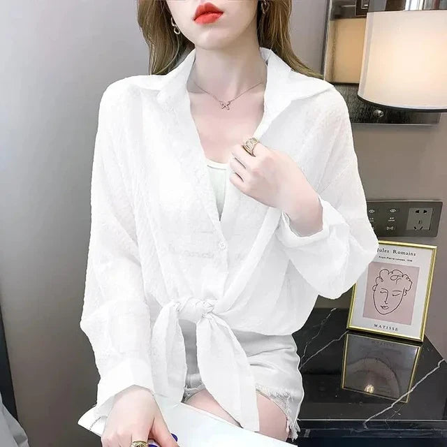 Zonwerend Shirt van Zomerse Elegantie.