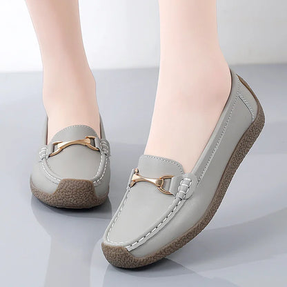 Lente/Herfst Dames Flats in Echt Leer