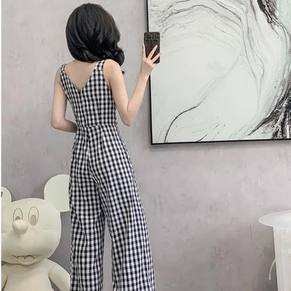 Briljante Zonsopgang Geruite Taille Jumpsuit
