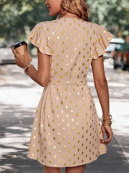 Zomerster Polka Dot Elegante Jurk voor Vrouwen
