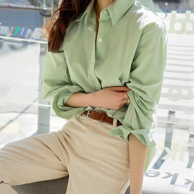 StarGaze Fashion Chique Losse Lange Mouwen V-Hals Blouse