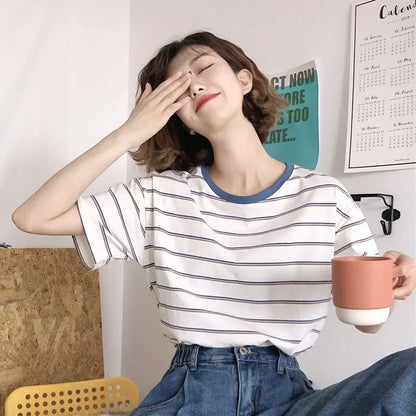 Chique Zomer Preppy Strepen T-Shirt