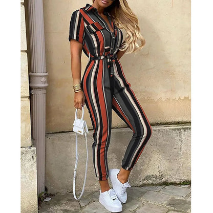 ChicStyle's Stylish Vintage Belted Jumpsuit for Women - Perfect for Any Occasion