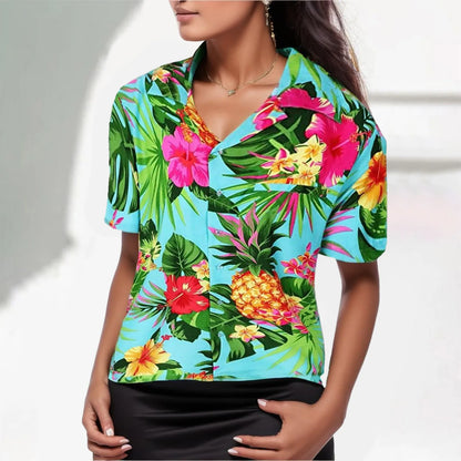 Florabelle Zomerse Bloemenbladeren Blouse