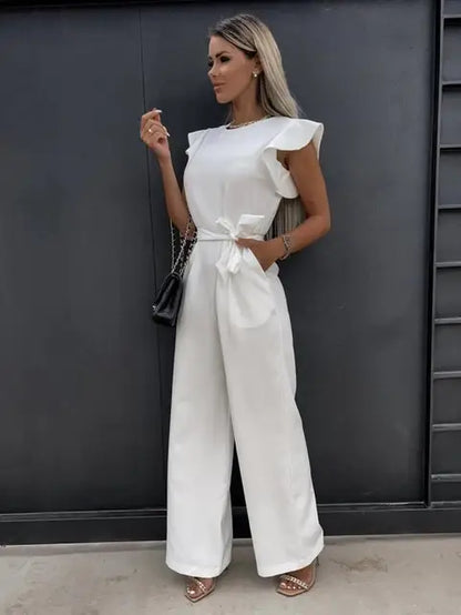 VELANORA- Elegante Jumpsuit met Wijde Pijpen
