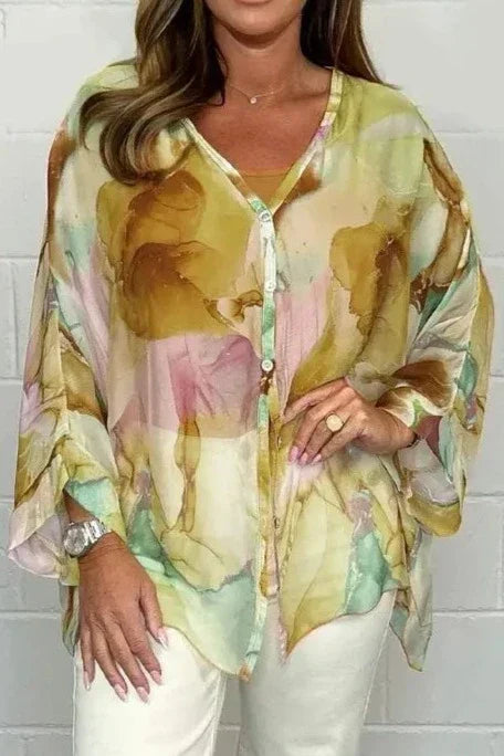 Elegante Losse V-Hals Top voor Vrouw