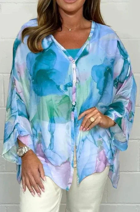 Elegante Losse V-Hals Top voor Vrouw