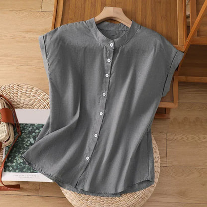Stijlvolle Sleeveless Katoenen Commuter Top van Zwoel