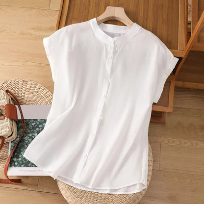 Stijlvolle Sleeveless Katoenen Commuter Top van Zwoel