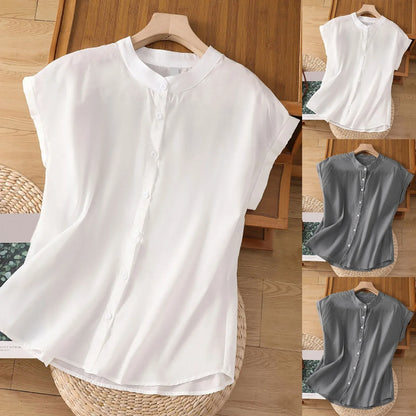 Stijlvolle Sleeveless Katoenen Commuter Top van Zwoel