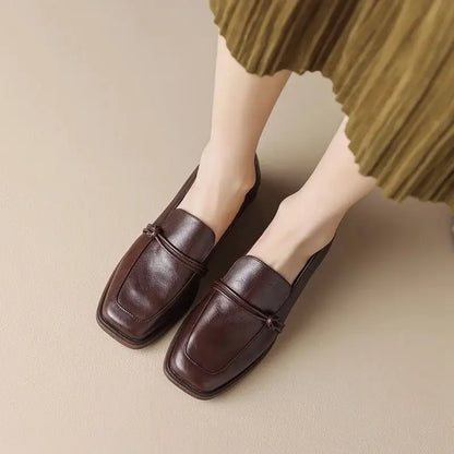 Style Vintage Leren Damesflats