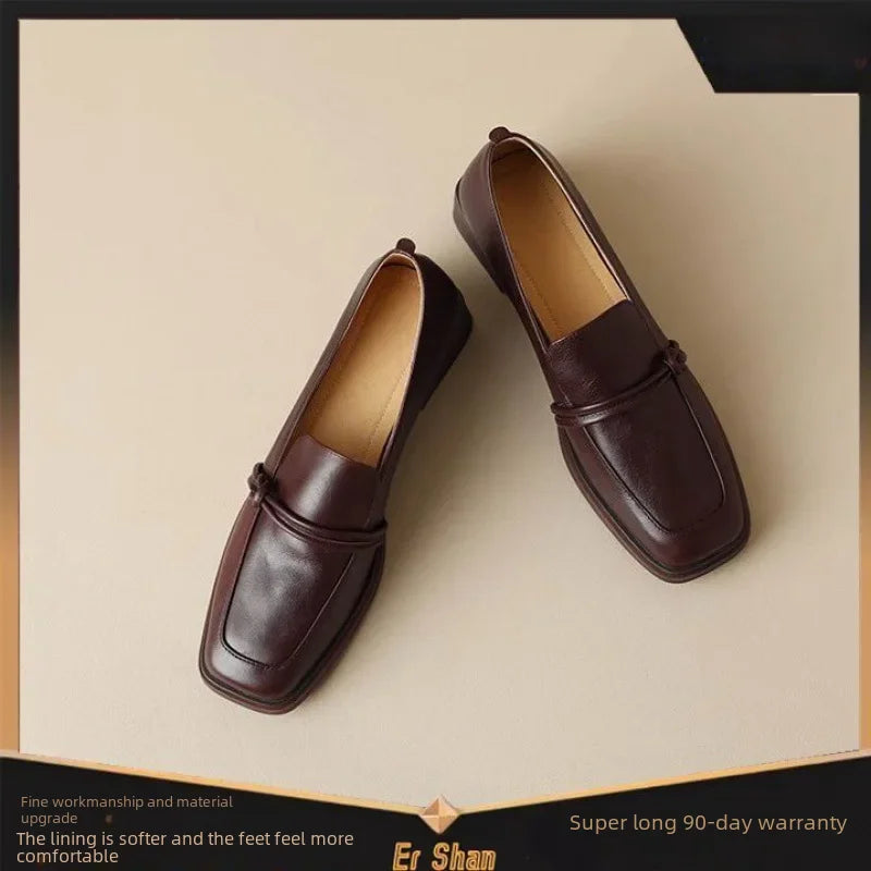Style Vintage Leren Damesflats