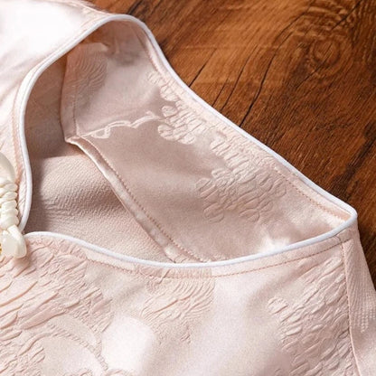 GuanLe Zomerse Natuurlijke Moerbeizijden Roze Shirt