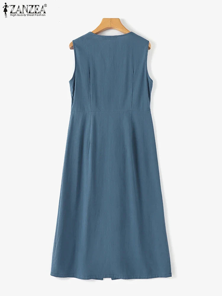 Vintage Bloemenborduurjurk voor Dames