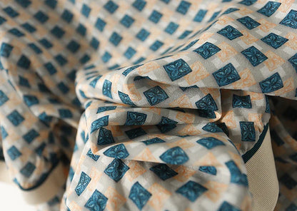 Zomerse Checkered Printed IJs Zijde T-Shirt voor Vrouwen