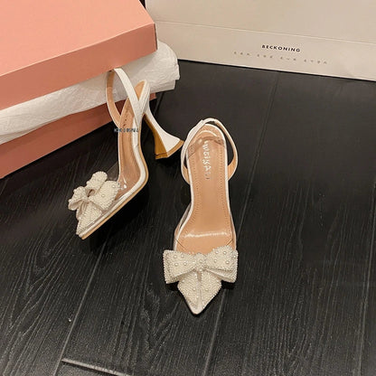 Stralende Zomer Parelstrik Sandalen van Carmella