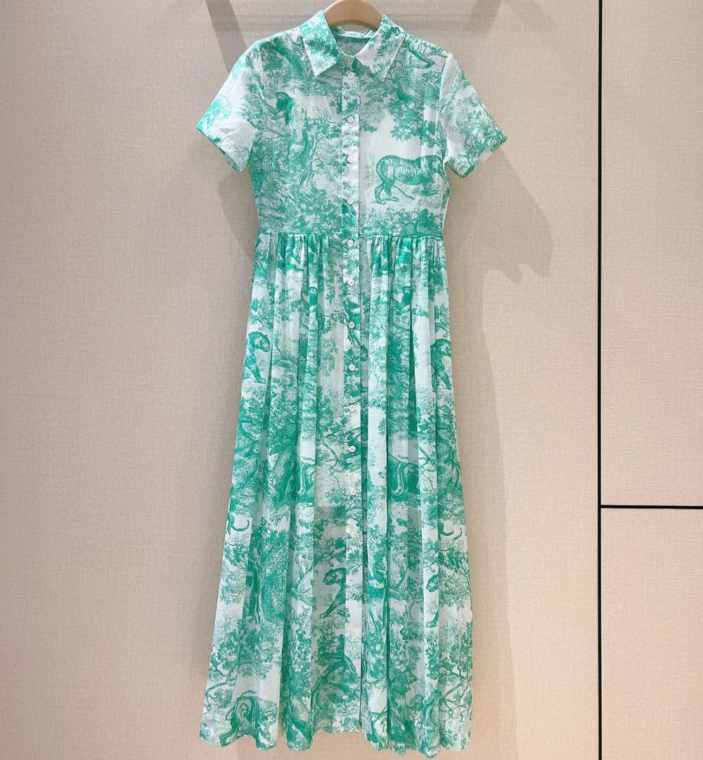 Groene Katoenen Zomerjurk ChicVibe