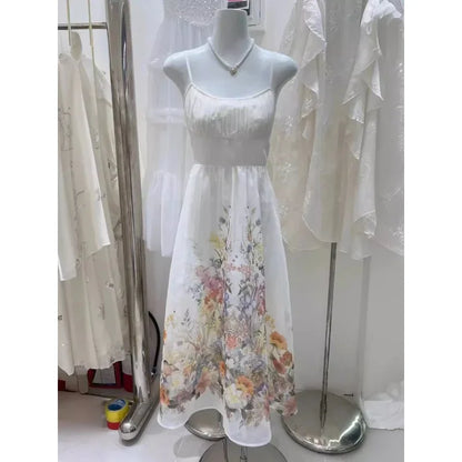 ZomerGloed Retro Gedrukte Taille-Gecontroleerde Jurk