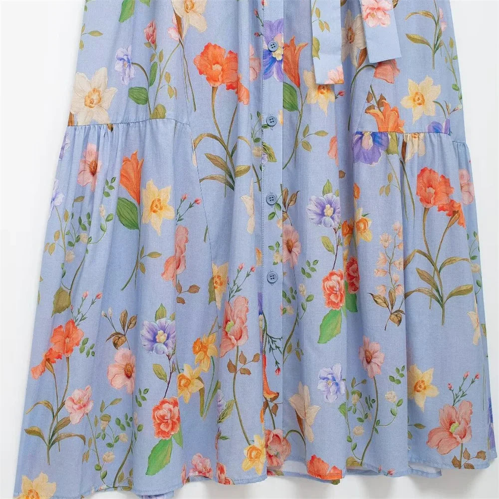 AuroraGlow Mode Bloemenprint Lange Jurk
