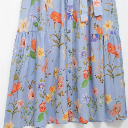 AuroraGlow Mode Bloemenprint Lange Jurk
